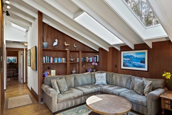 Living Room with large Skylights